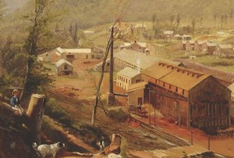 A detail from William Hart's A Tannery in the Catskills, c. 1850s