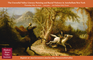 The headless horseman chasing Ichabod Crane, both on horseback srrounded by a dark, gloomy landscape