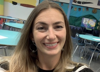 photo of Julia in her art classroom