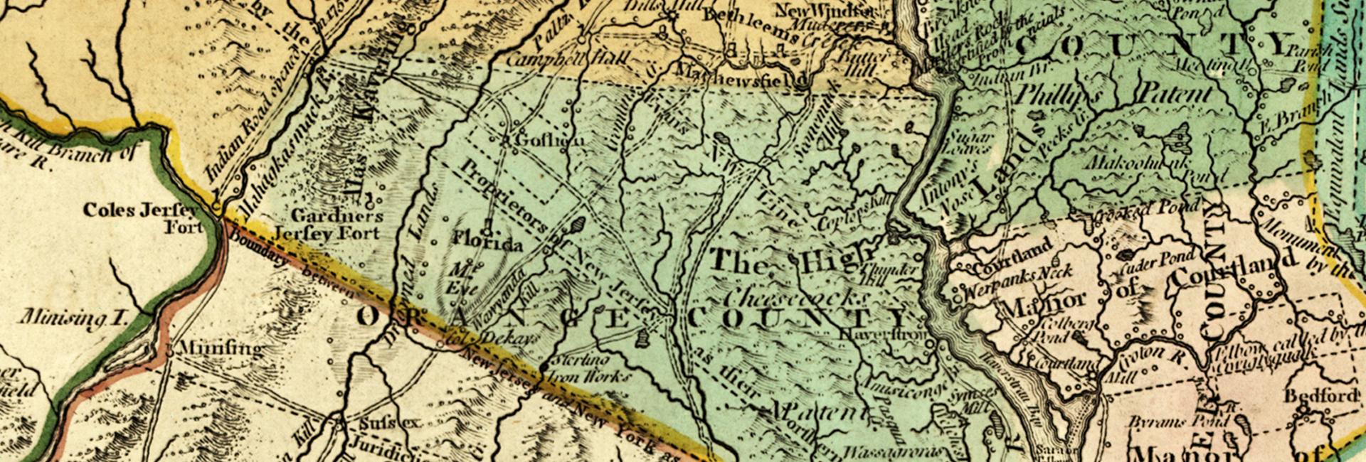 detail of 1776 map of Province of New York