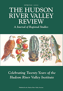 cover of journal with a painting of 5 items in a row: a bald eagle, red apples, a cadet's Tar Bucket hat, dogwood flowers, and a striped bass.