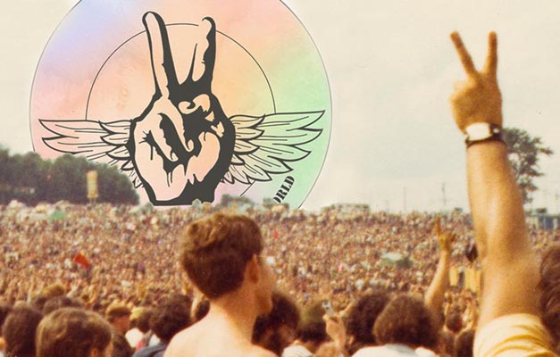 conference logo super-imposed on the horizon of an original Woodstock crowd photo